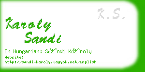 karoly sandi business card